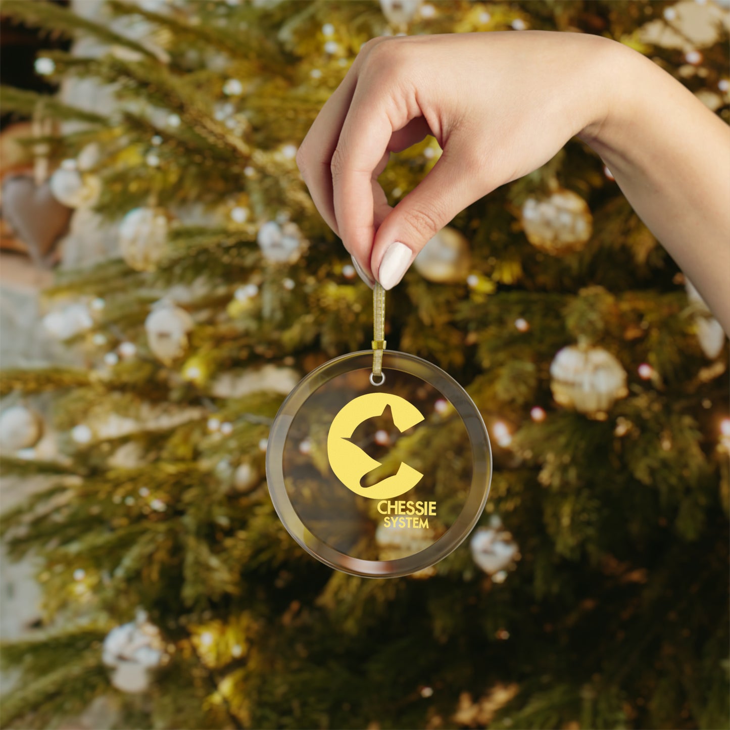 Chessie System Glass Christmas Ornament