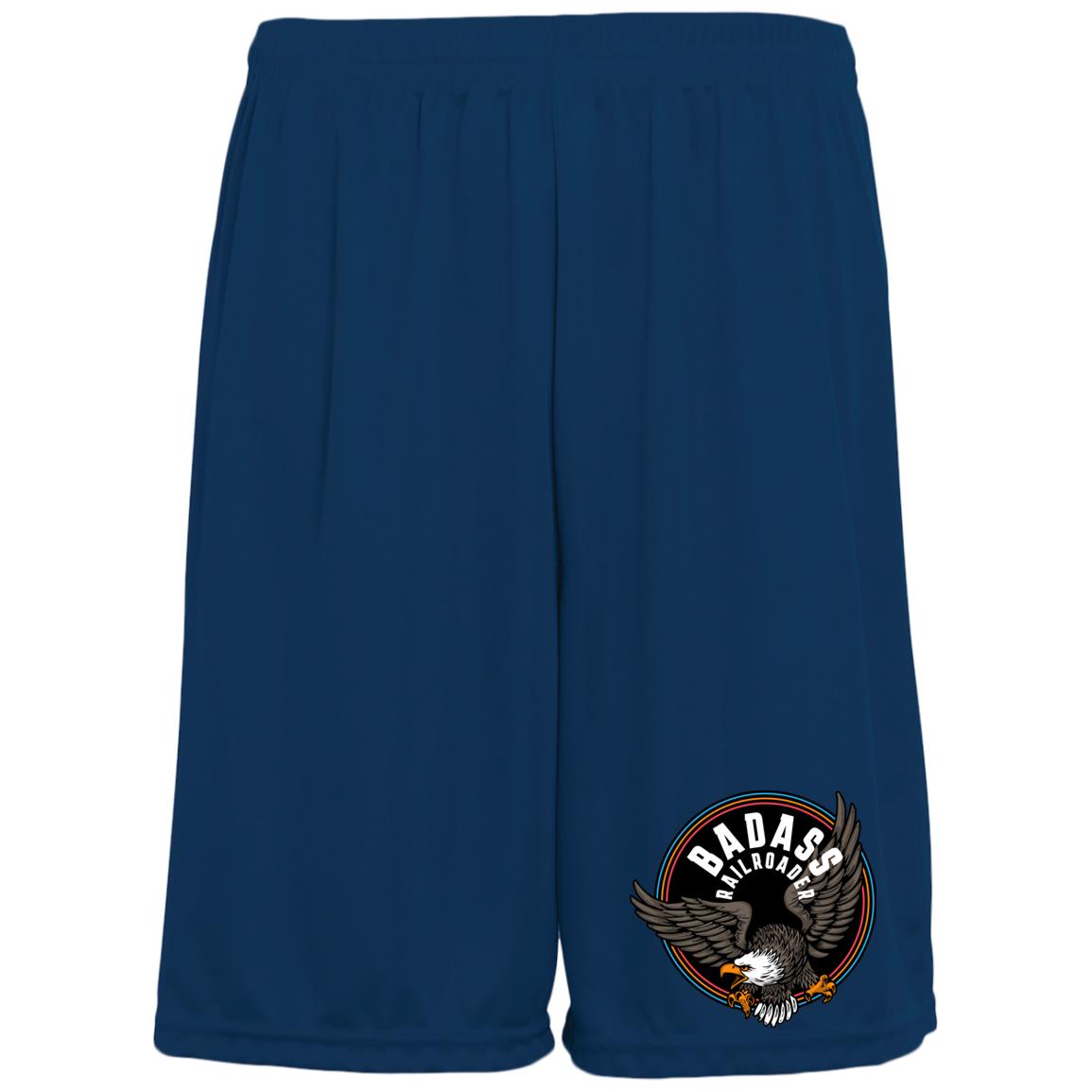 Badass Railroader Moisture-Wicking Pocketed 9 inch Inseam Training Shorts