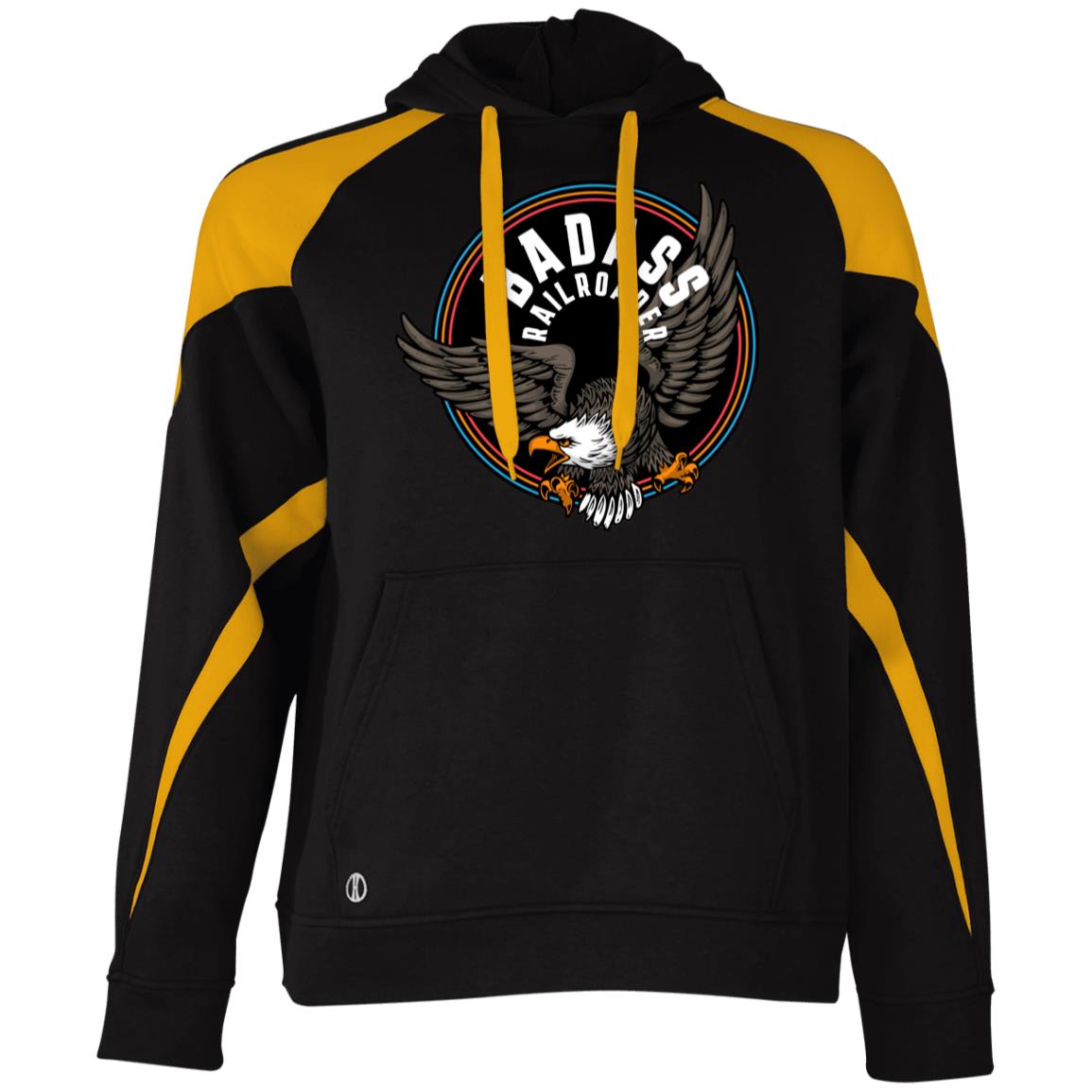 Badass Railroader Athletic Colorblock Fleece Hoodie
