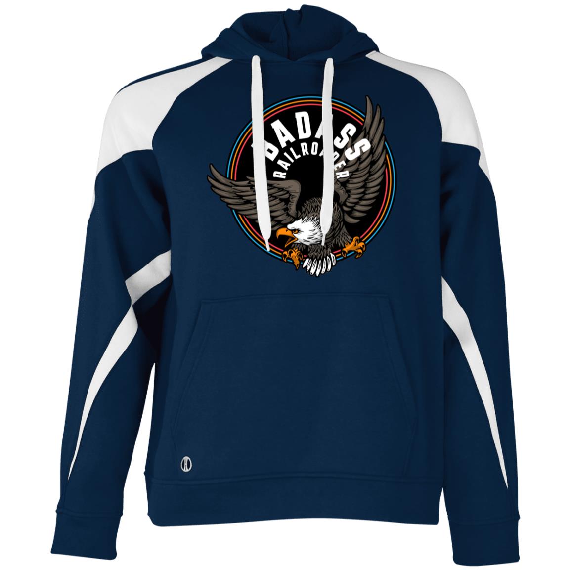 Badass Railroader Athletic Colorblock Fleece Hoodie