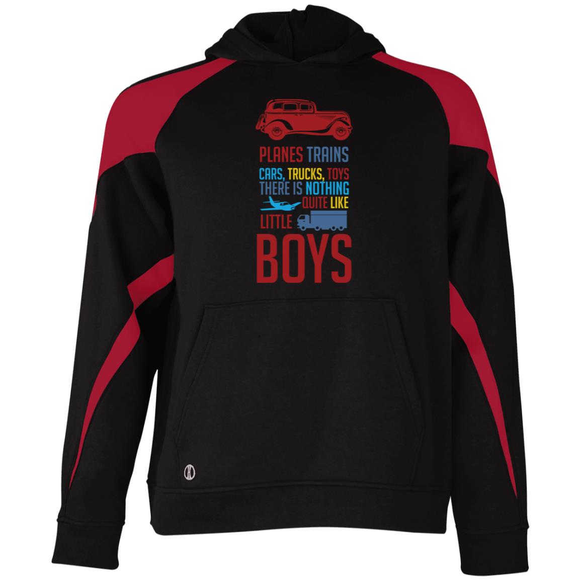 Planes, Trains, Cars Youth Athletic Colorblock Fleece Hoodie