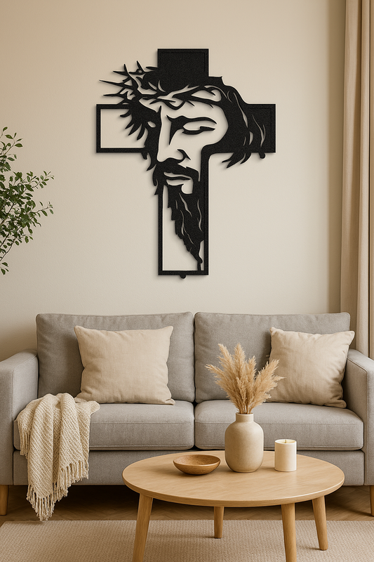 Divine Elegance: Majestic Steel Cross Wall Art