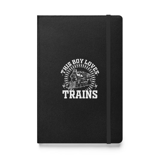 This Boy Loves Trains Hardcover bound notebook