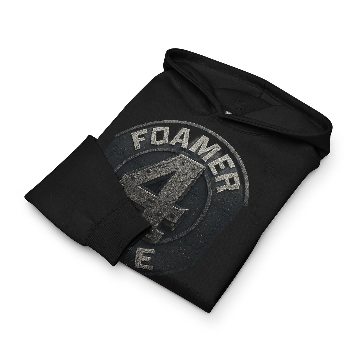 Black hoodie with 'FOAMER' logo on a white background