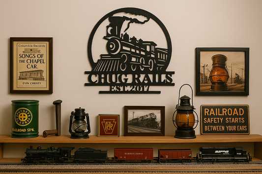 Old Fashion Train Monogram - Personalized Steel Sign