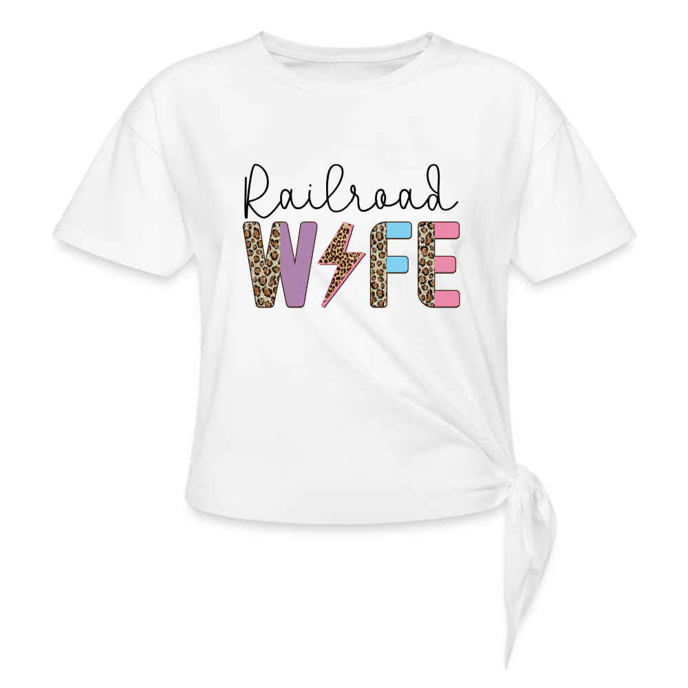Railroad Wife Expensive, Difficult, & Talks Back 🤣 Women's Knotted T-Shirt - Broken Knuckle Apparel