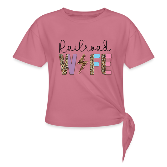 Railroad Wife Expensive, Difficult, & Talks Back 🤣 Women's Knotted T-Shirt - Broken Knuckle Apparel