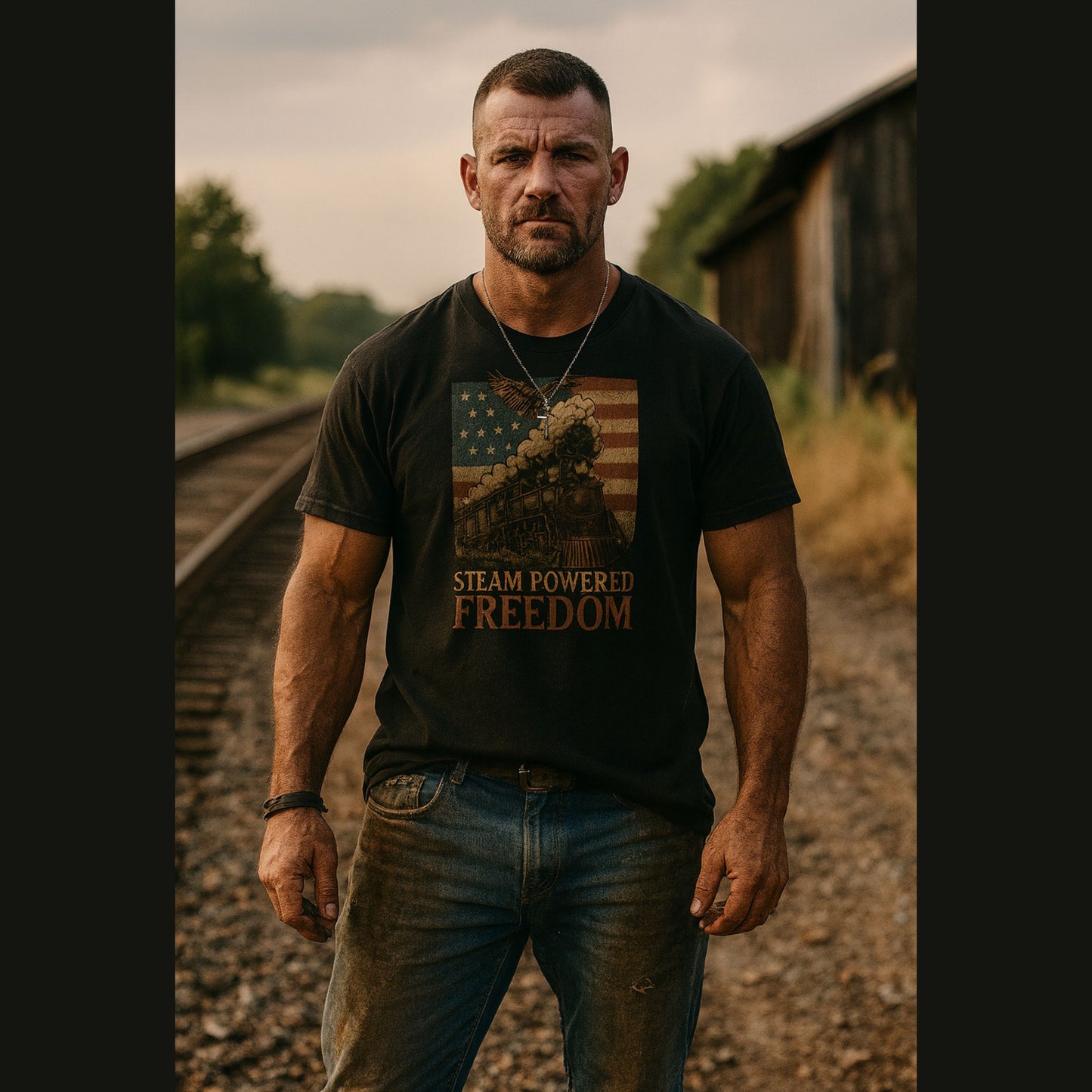 Steam Powered Freedom T-Shirt – Big Boy 4014 Patriotic Train Tee