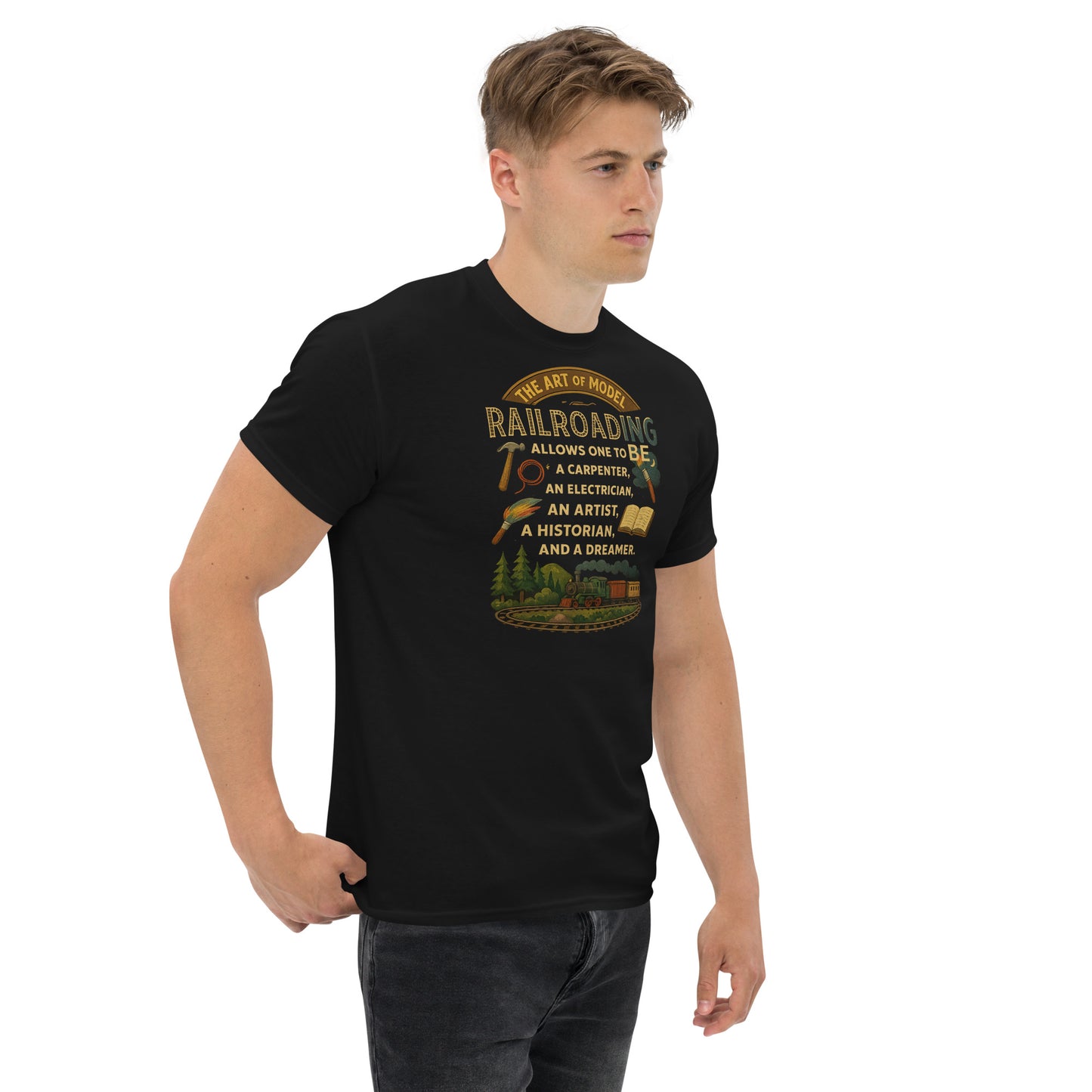 The Art of Model Railroading T-Shirt | Vintage Train Hobby Tee for Model Railroaders