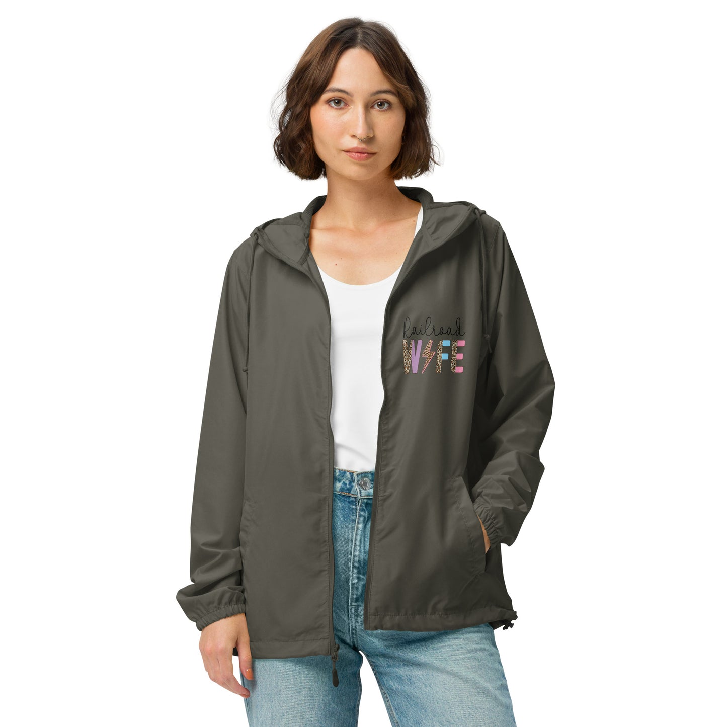 Railroad Wife lightweight zip up windbreaker
