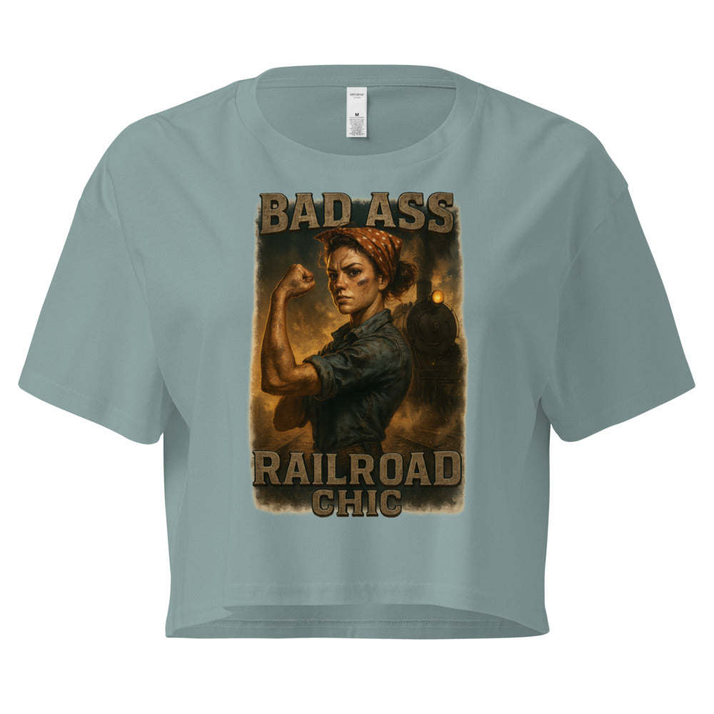 Bad Ass Railroad Chic Crop Top – Women of Steel Railroad Shirt