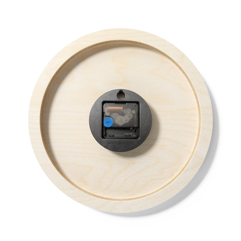 The Train Room Where Layouts Happen Wooden Wall Clock - Broken Knuckle Apparel