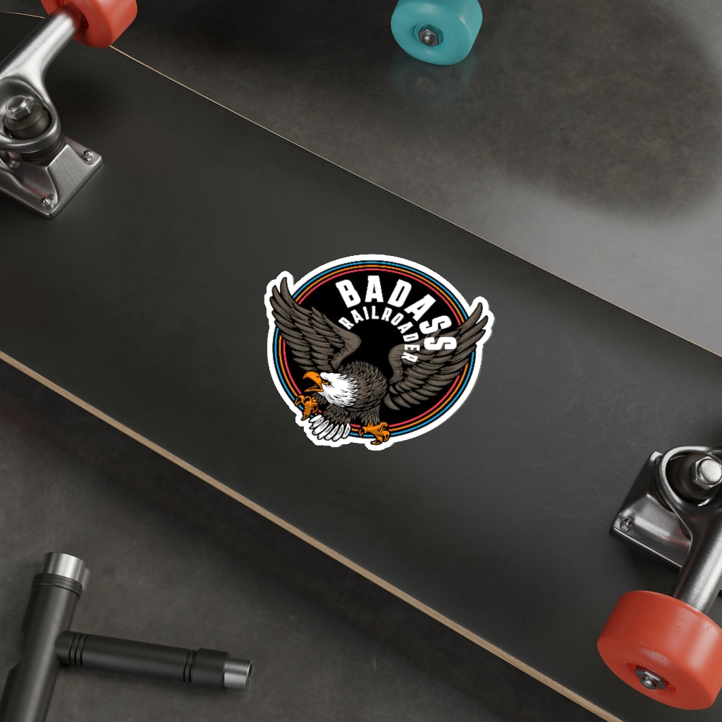 Badass Railroader Die-Cut Stickers - Broken Knuckle Apparel