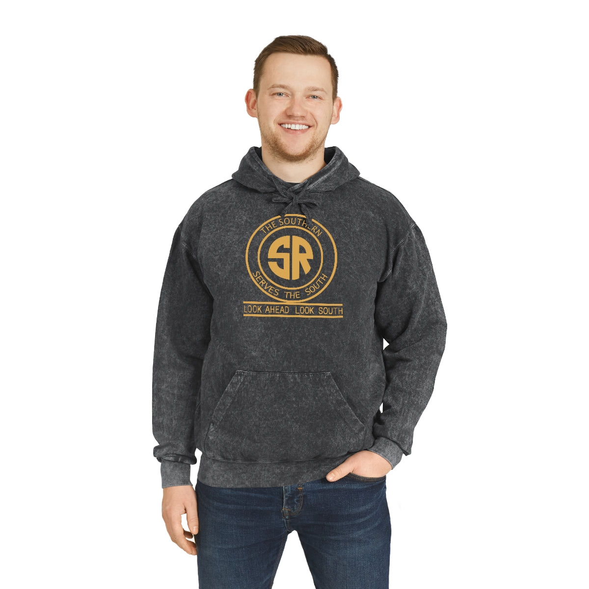 The Southern Serves the South Unisex Mineral Wash Hoodie - Broken Knuckle Apparel