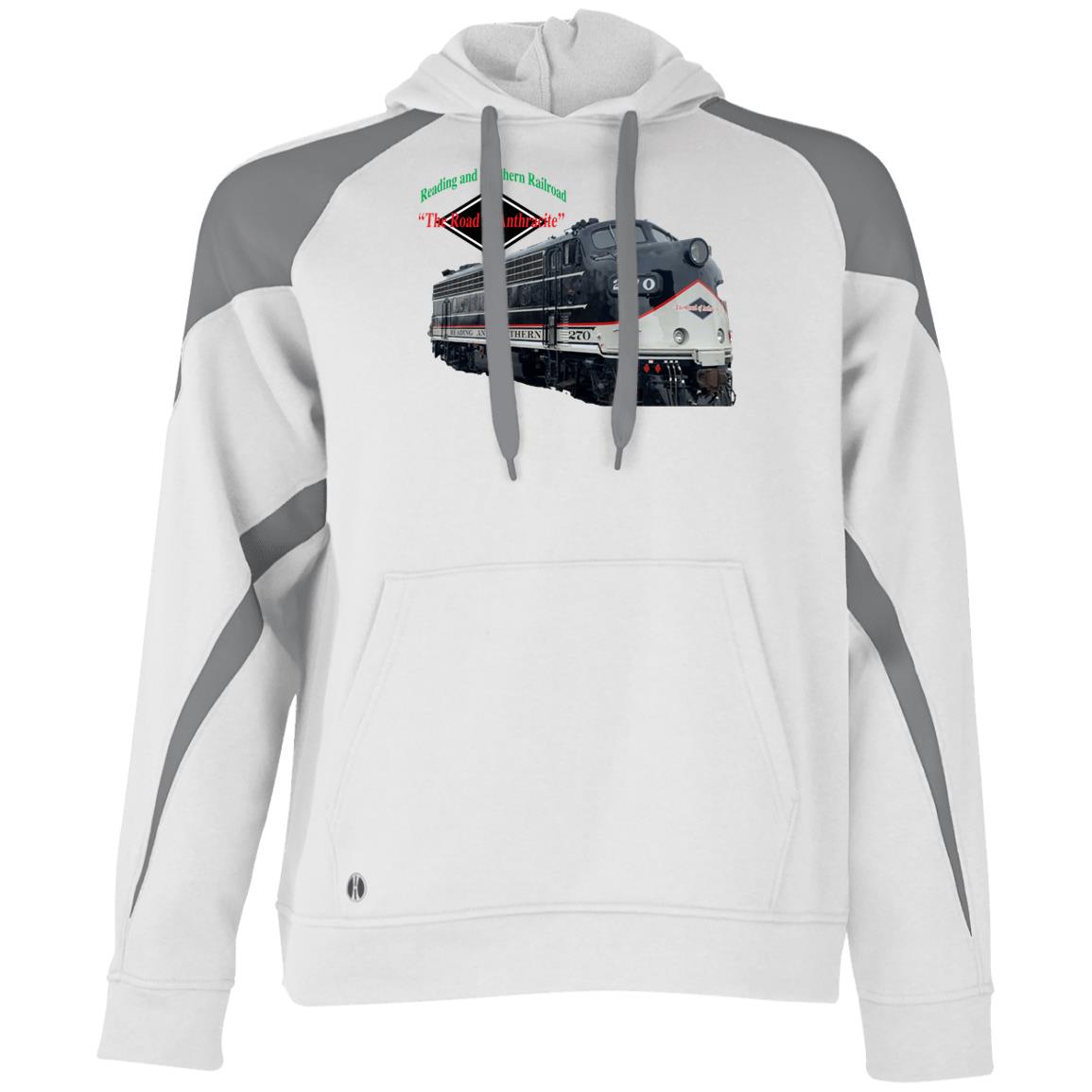 Reading Blue Mountain & Northern “The Road of Anthracite” Athletic Colorblock Fleece Hoodie - Broken Knuckle Apparel