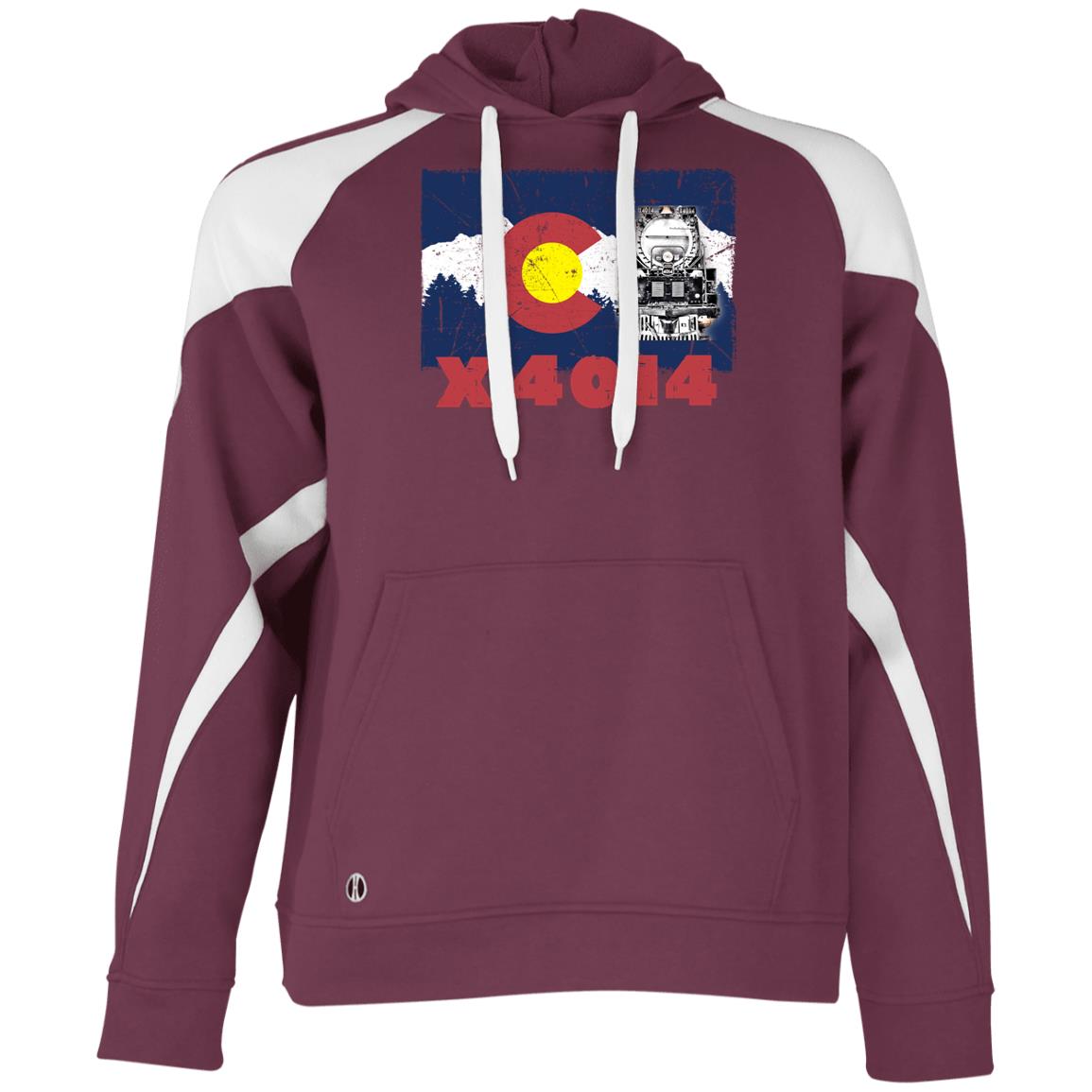 UP Big Boy 4014 Colorado Flag Athletic Colorblock Fleece Hoodie - Broken Knuckle Apparel