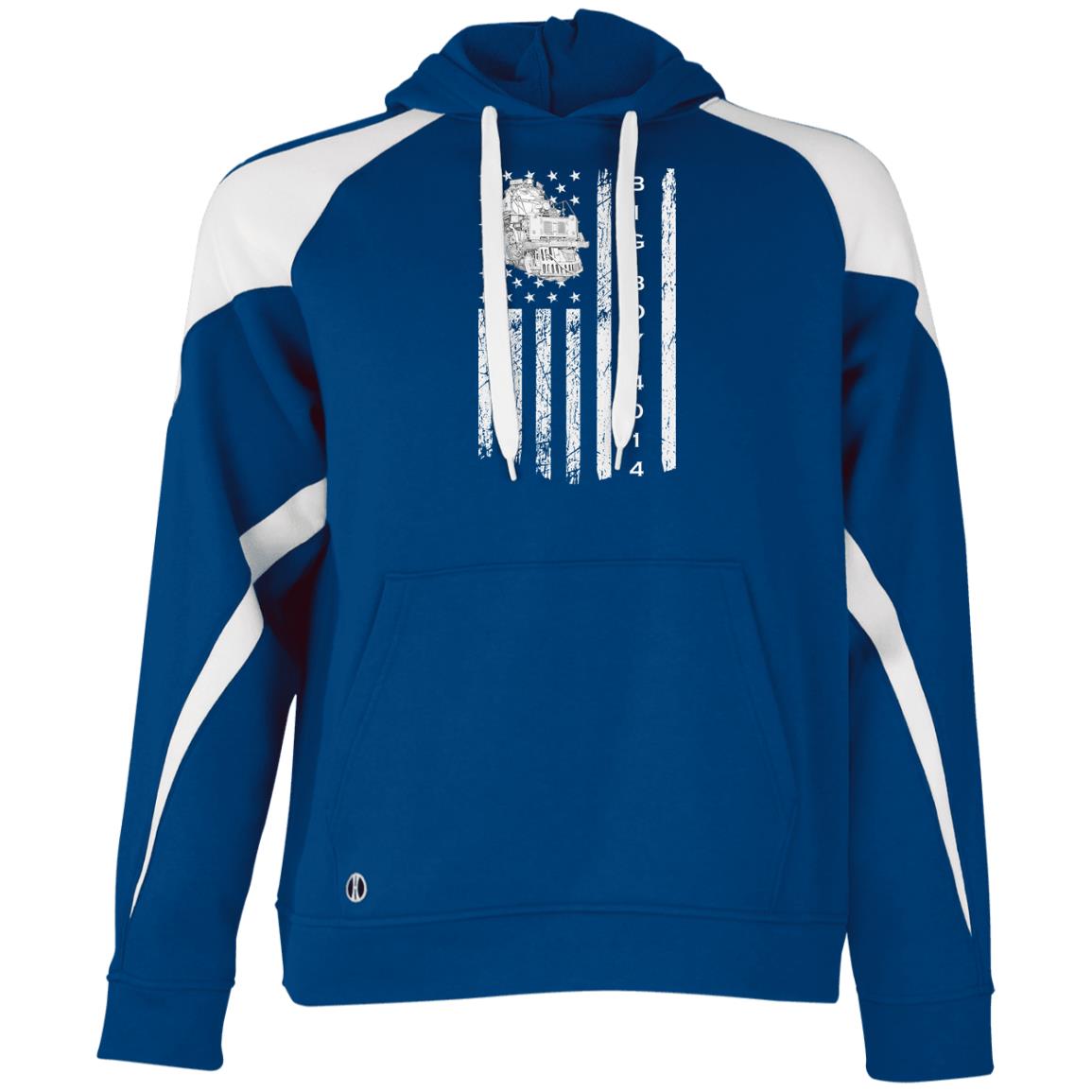 UP Big Boy 4014 American Flag Athletic Colorblock Fleece Hoodie - Broken Knuckle Apparel
