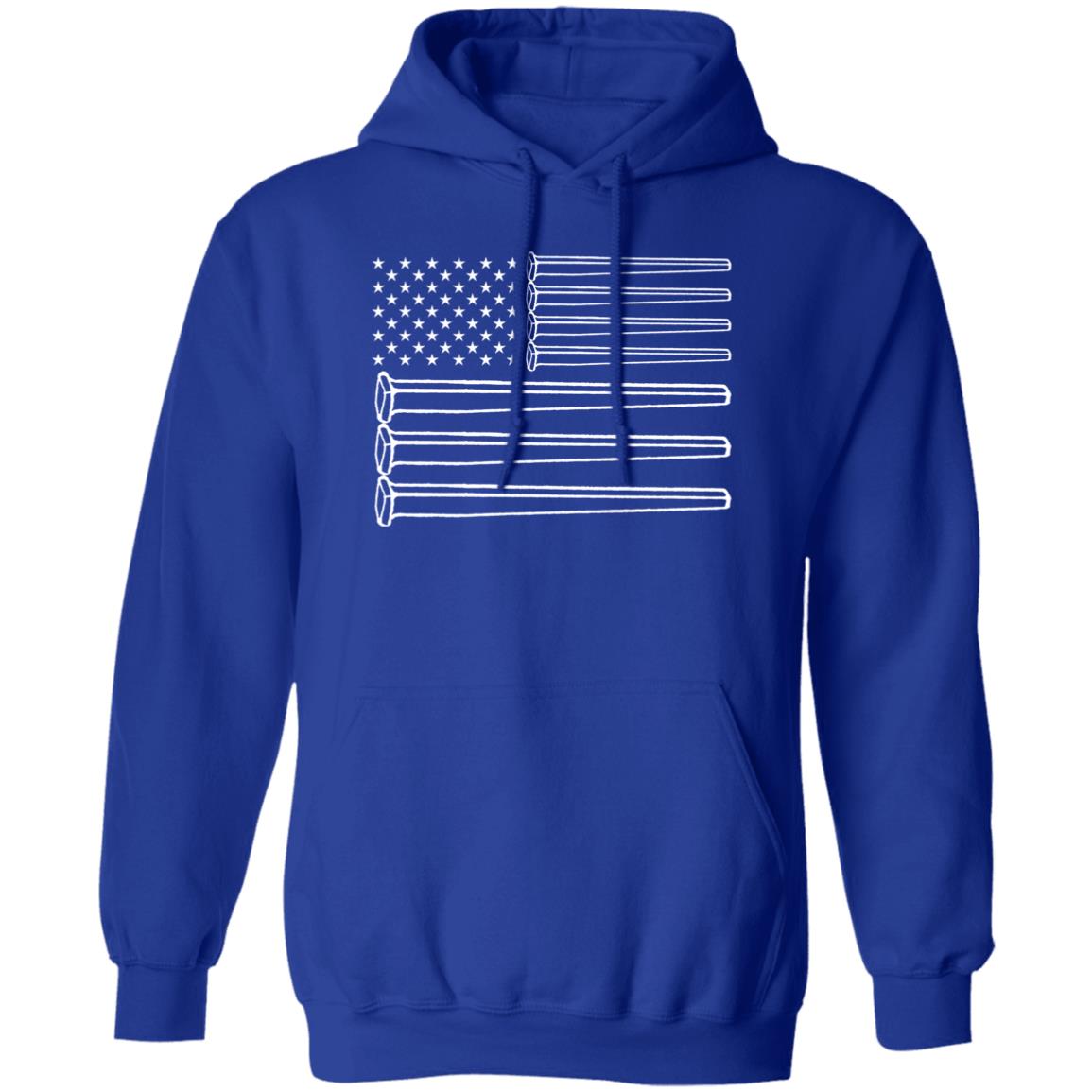 Patriotic Railroad Spike American Flag Pullover Hoodie - Broken Knuckle Apparel