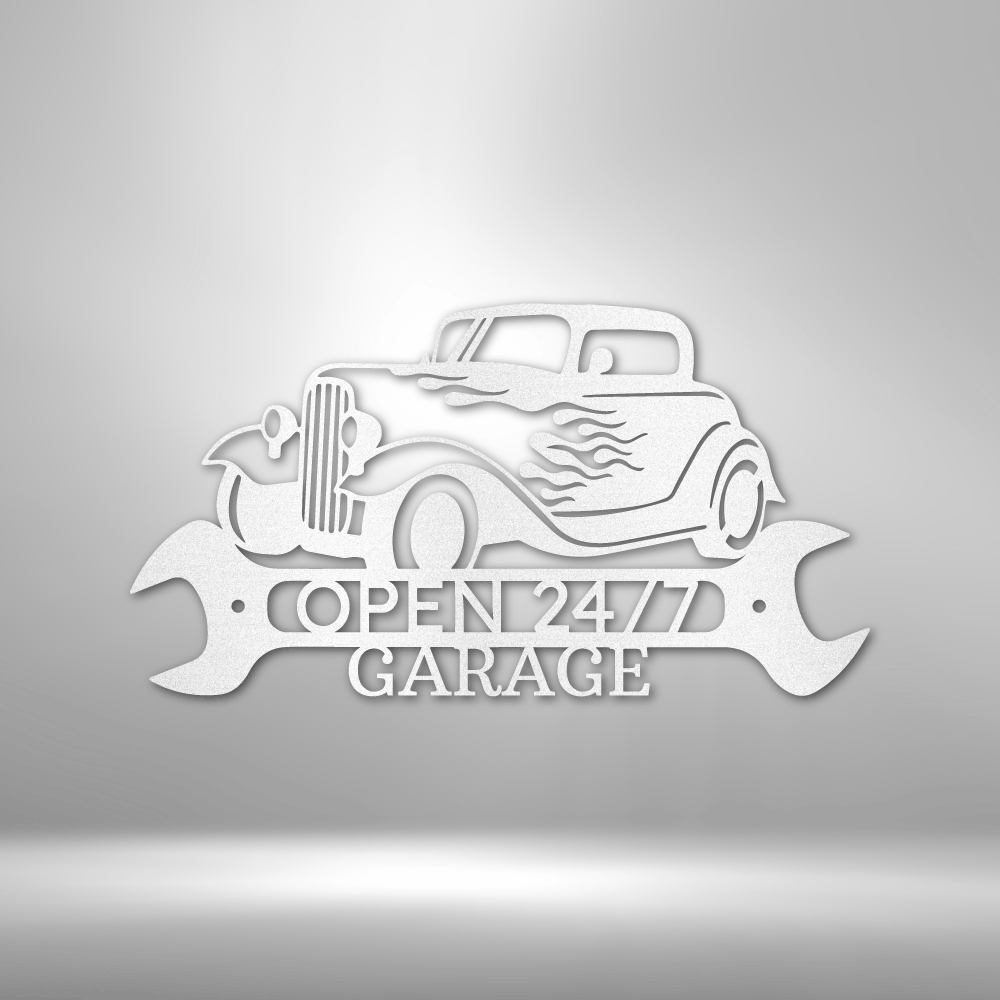 Hot Rod Shop Monogram - Personalized Steel Sign - Broken Knuckle Apparel