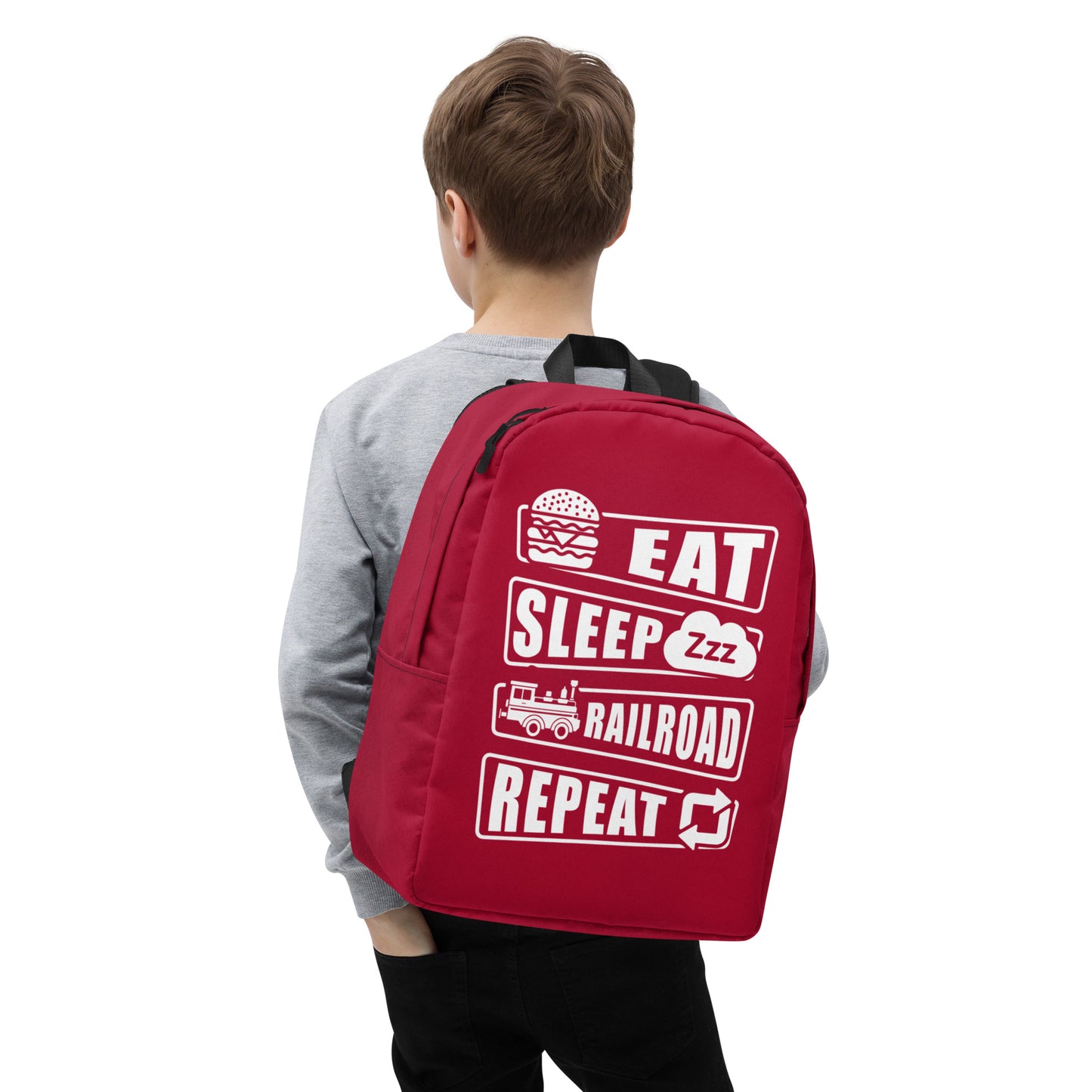 Eat, Sleep, Railroad, Repeat Minimalist Backpack - Broken Knuckle Apparel