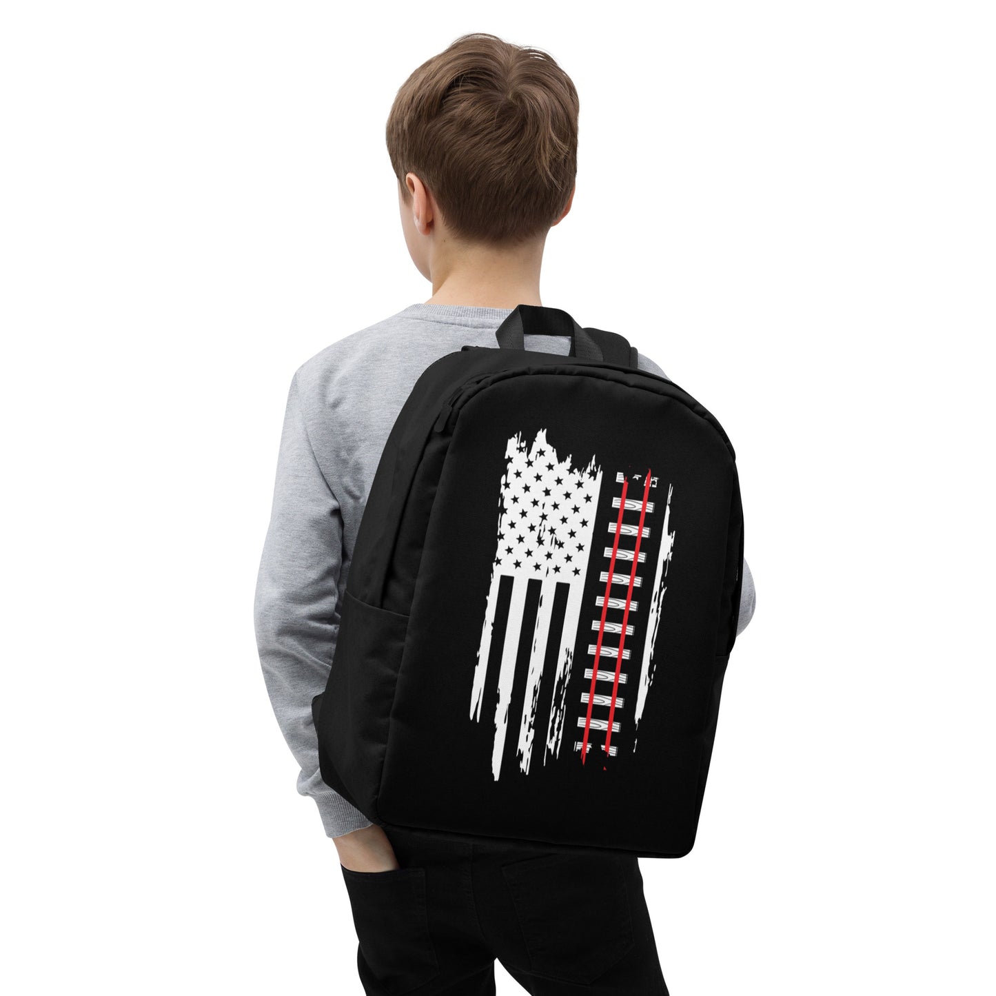 American Flag Train Tracks Minimalist Backpack - Broken Knuckle Apparel