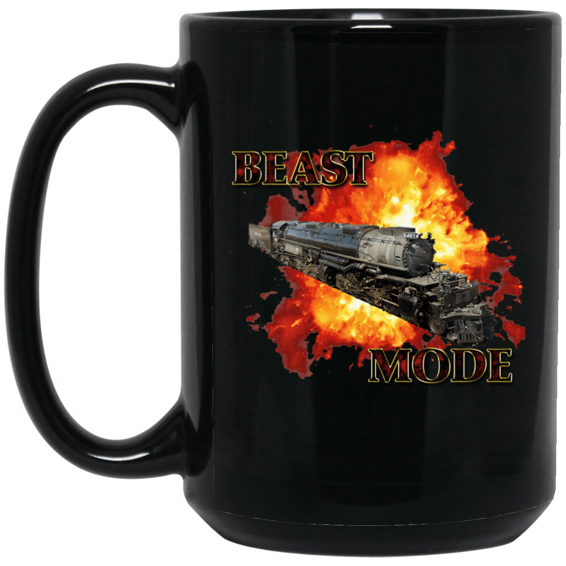 Big Boy 4014 Beast Mode 15 oz. Black Mug - Broken Knuckle Apparel