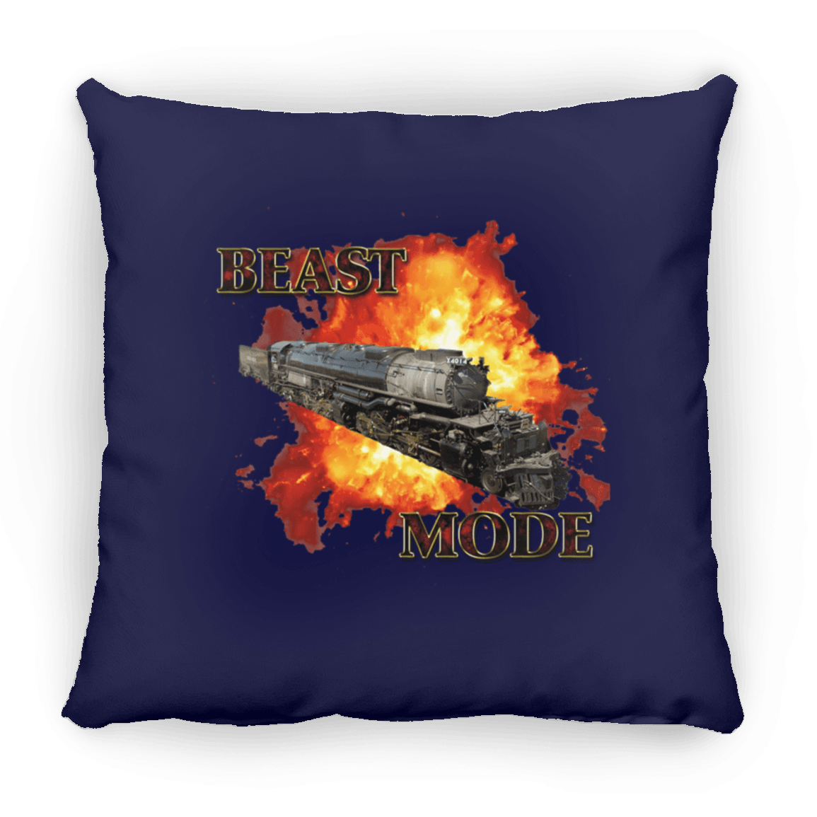 Big Boy 4014 Beast Mode Square Pillow 18x18 - Broken Knuckle Apparel