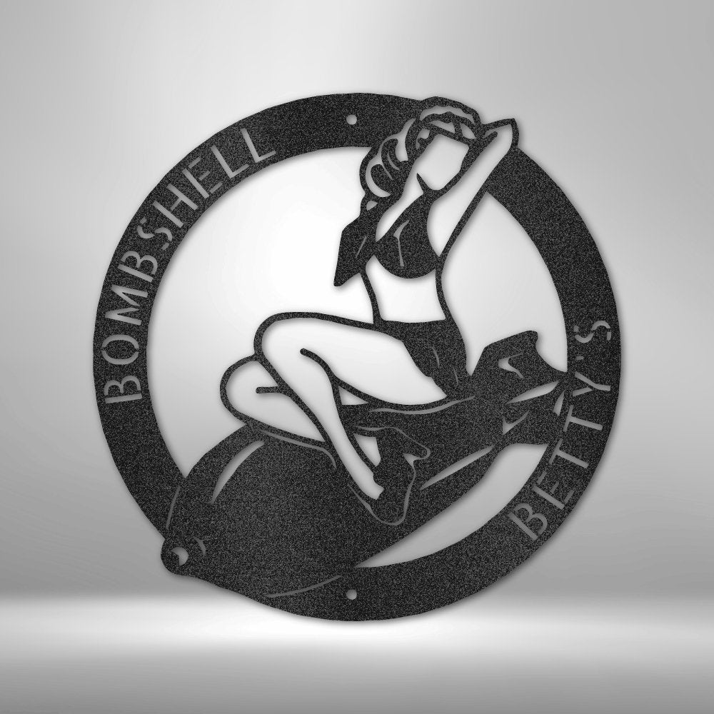 Bomber Lady - Custom Metal Sign - Broken Knuckle Apparel