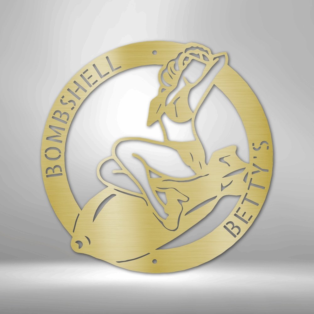 Bomber Lady - Custom Metal Sign - Broken Knuckle Apparel