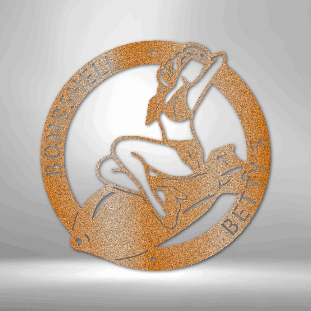 Bomber Lady - Custom Metal Sign - Broken Knuckle Apparel