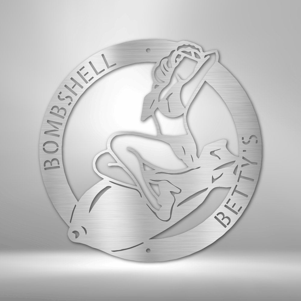 Bomber Lady - Custom Metal Sign - Broken Knuckle Apparel
