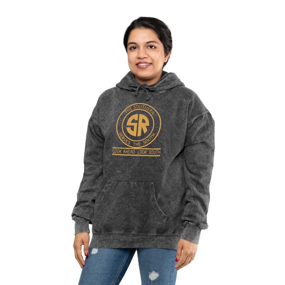 The Southern Serves the South Unisex Mineral Wash Hoodie - Broken Knuckle Apparel