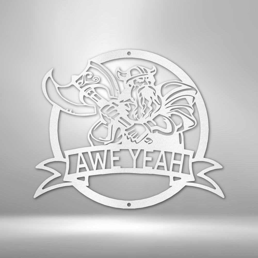 Fighting Viking Monogram - Personalized Steel Sign - Broken Knuckle Apparel