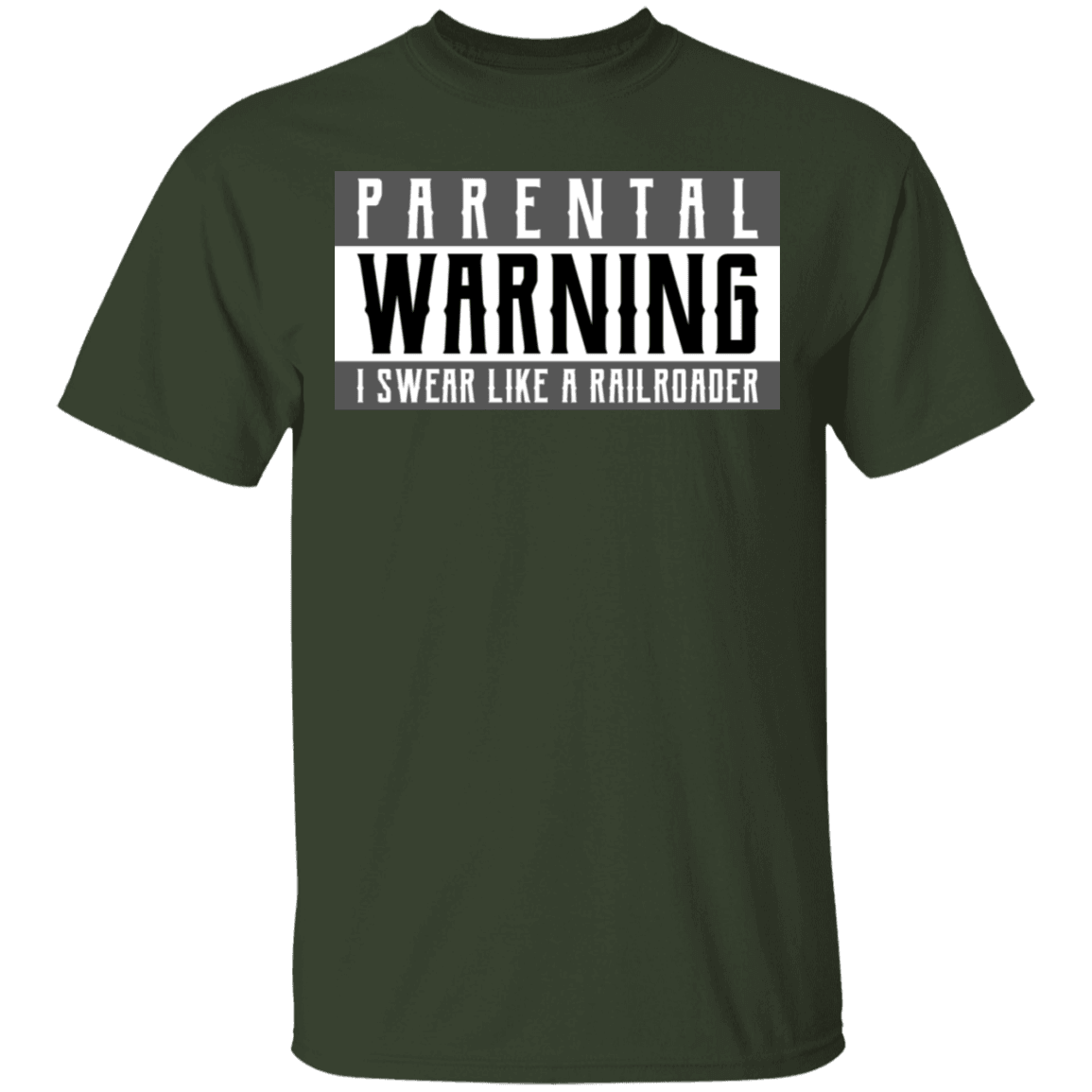 Parental Warning I Swear Like a Railroader Men's Graphic T-Shirt - Broken Knuckle Apparel