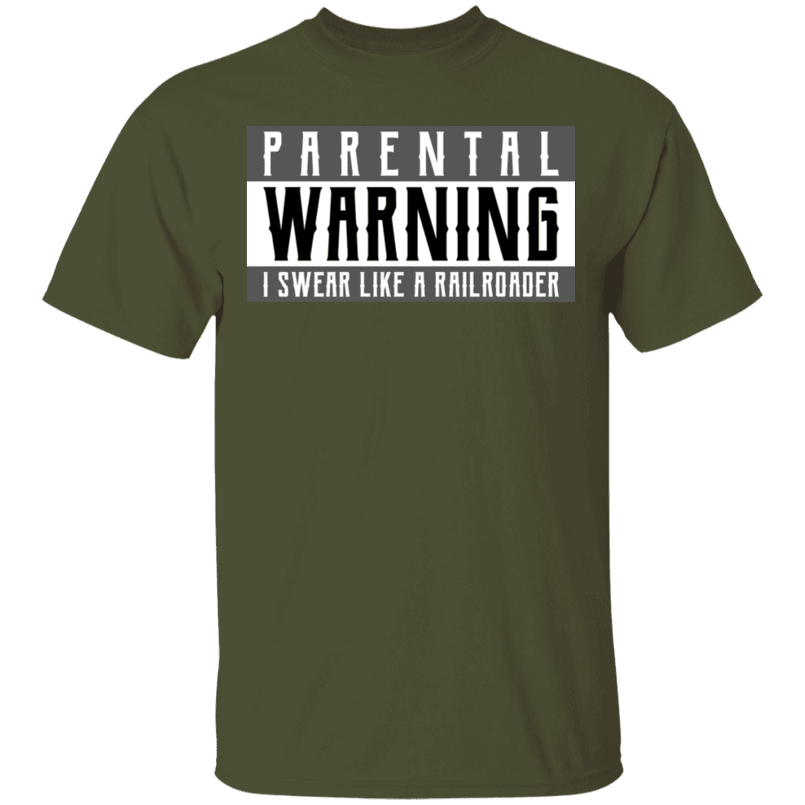 Parental Warning I Swear Like a Railroader Men's Graphic T-Shirt - Broken Knuckle Apparel