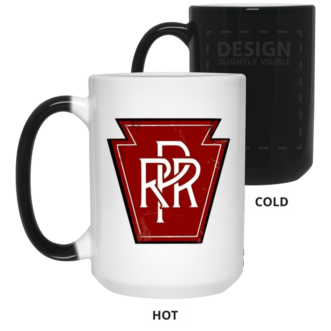 Pennsylvania Railroad Logo Color Changing 15 oz. Ceramic Mug - Broken Knuckle Apparel