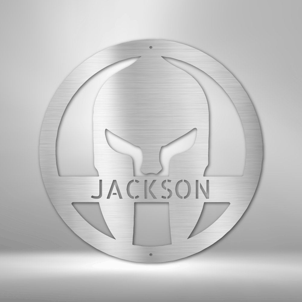 Spartan Helmet - Steel Sign - Broken Knuckle Apparel