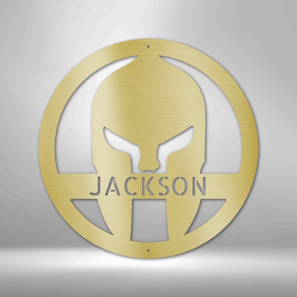 Spartan Helmet - Steel Sign - Broken Knuckle Apparel