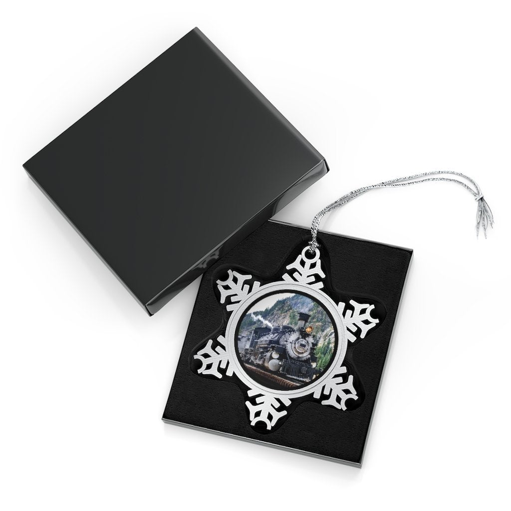 Steam Engine Pewter Snowflake Ornament - Broken Knuckle Apparel