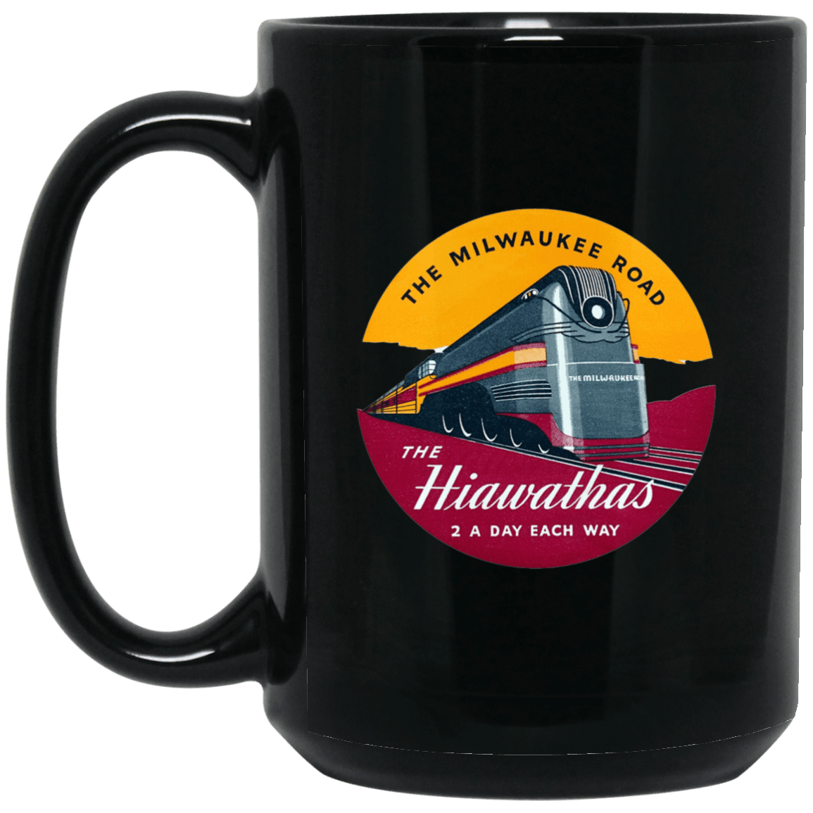 The Hiawatha - Milwaukee Road 15 oz. Black Mug – Broken Knuckle