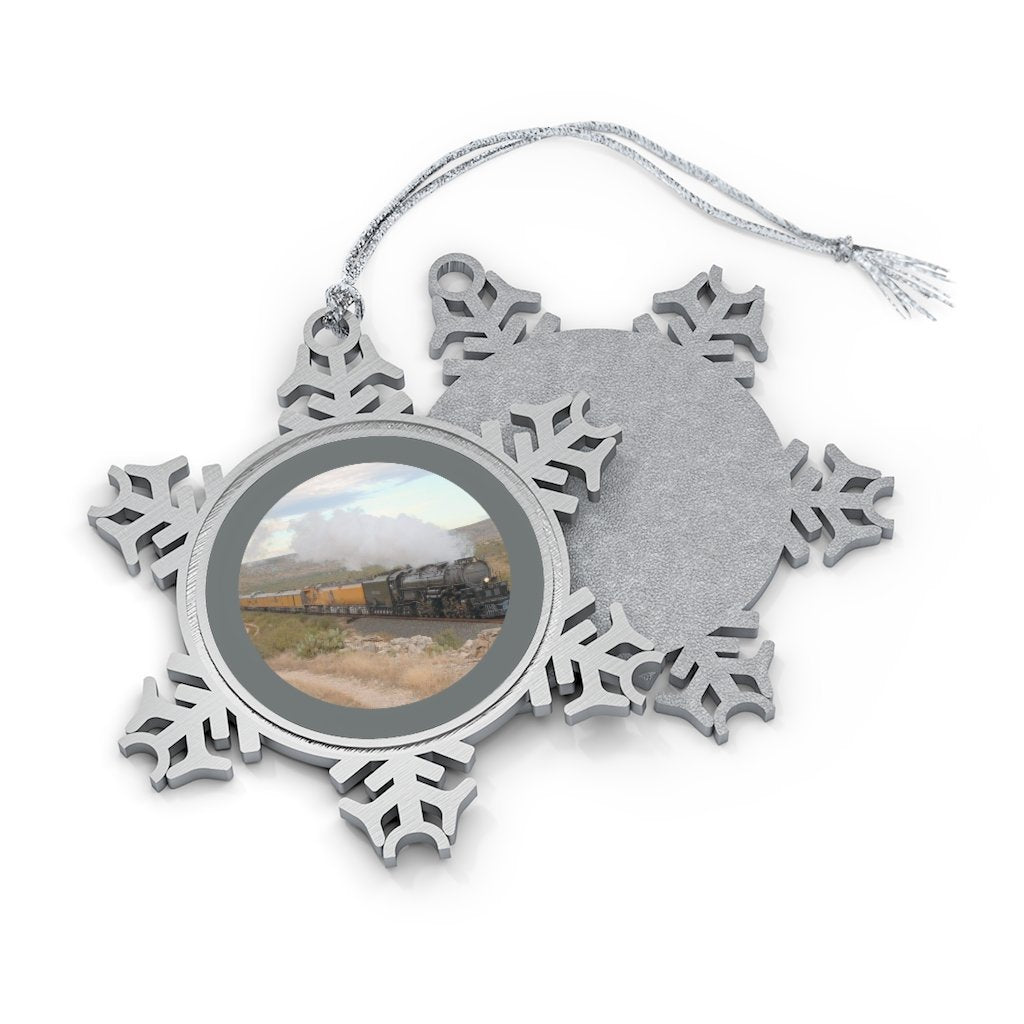 Union Pacific Big Boy Train Pewter Snowflake Ornament - Broken Knuckle Apparel