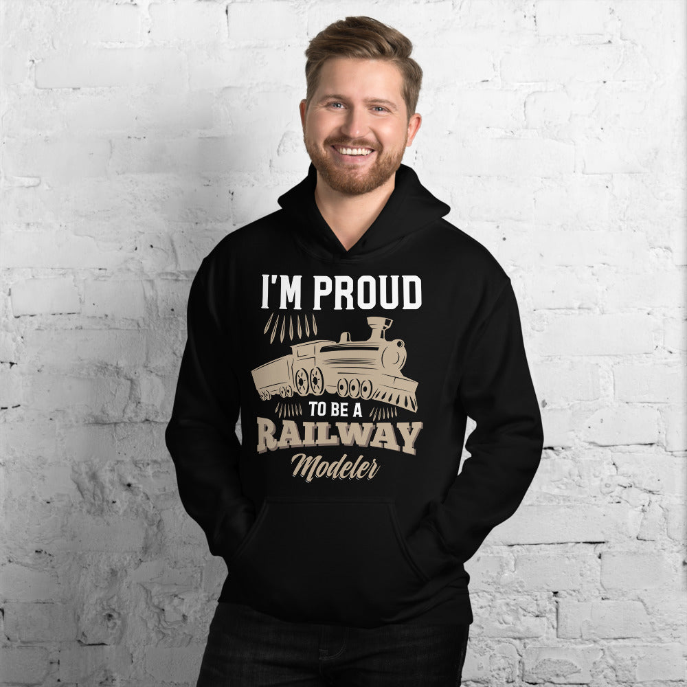 Proud Railway Modeler Pullover Unisex Hoodie - Broken Knuckle Apparel