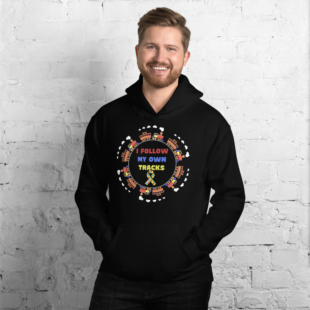 I Follow My Own Tracks Autism Awareness Pullover Unisex Hoodie - Broken Knuckle Apparel