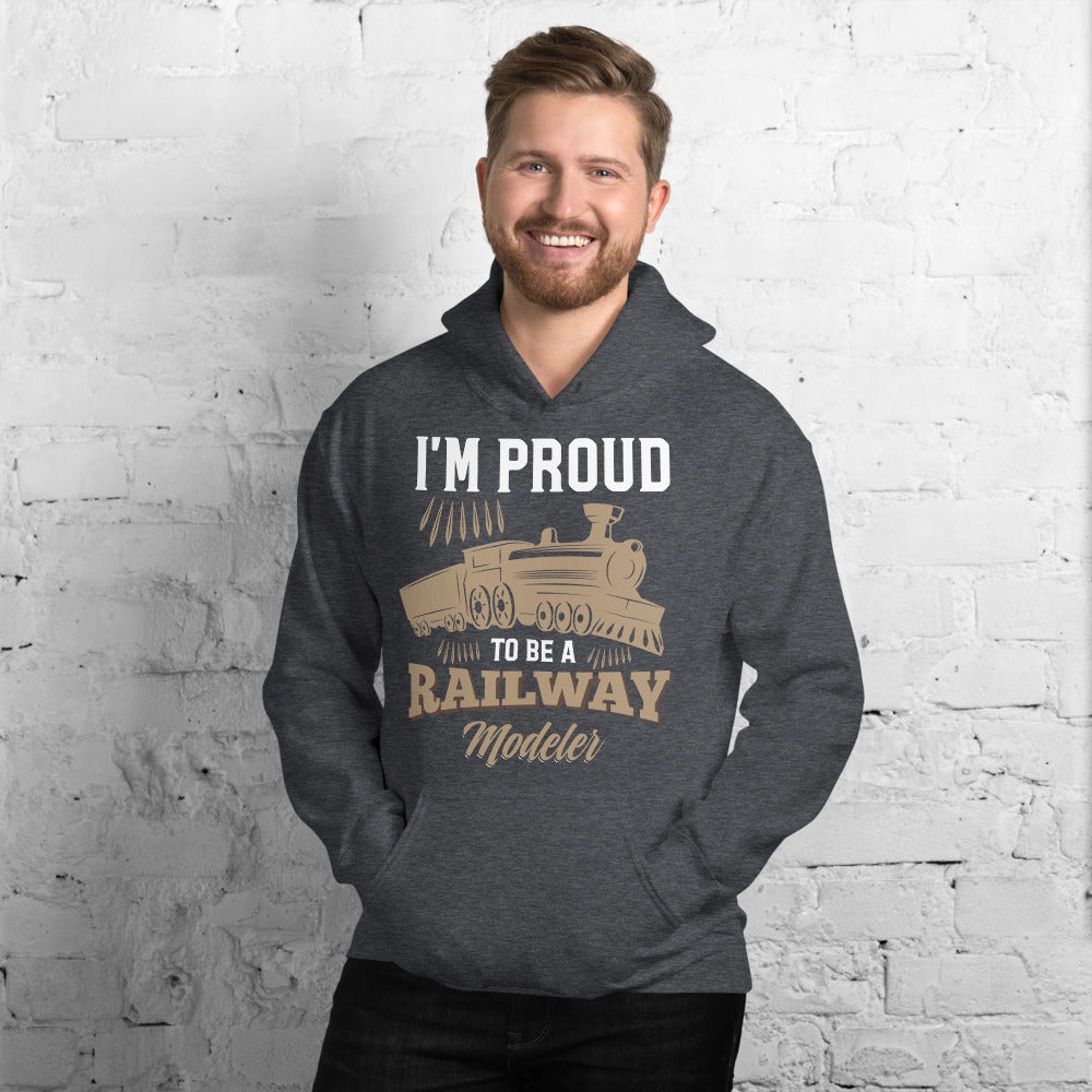 Proud Railway Modeler Pullover Unisex Hoodie - Broken Knuckle Apparel