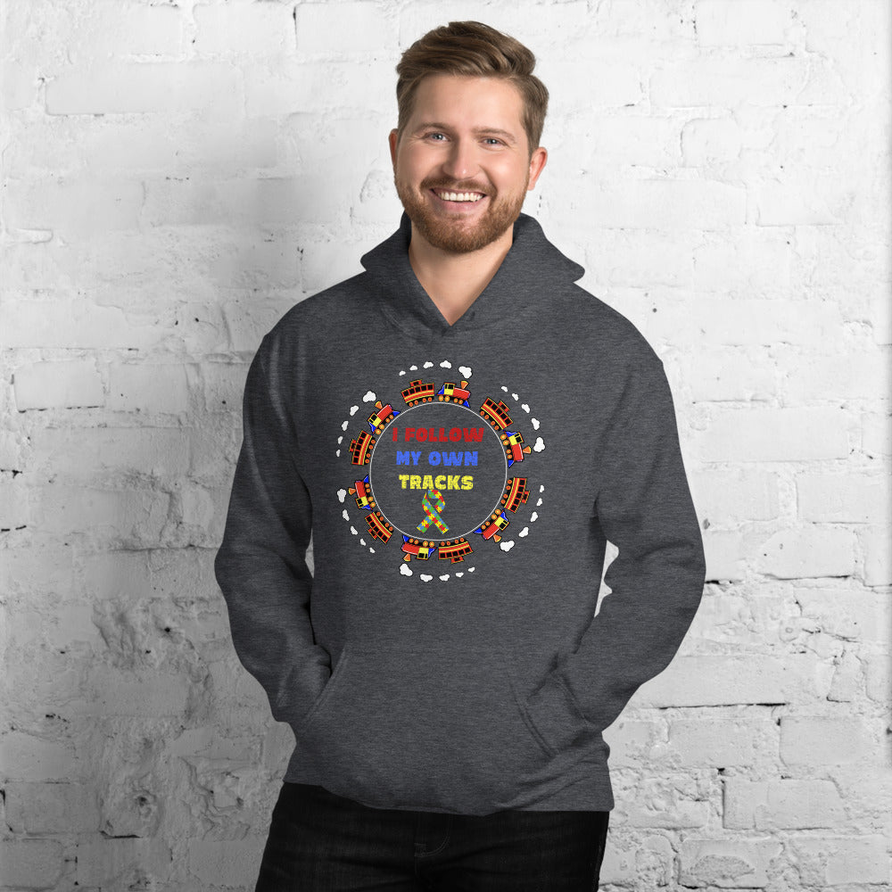 I Follow My Own Tracks Autism Awareness Pullover Unisex Hoodie - Broken Knuckle Apparel
