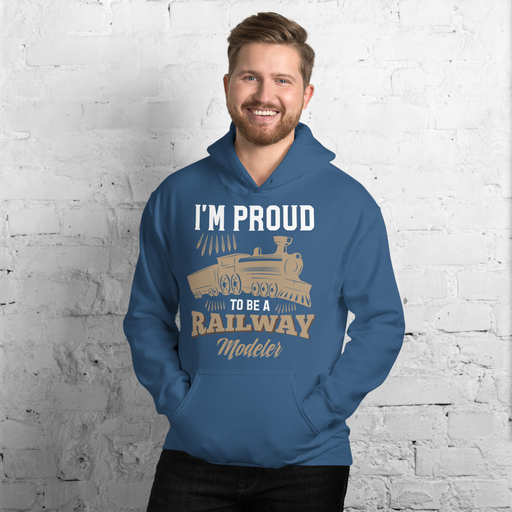Proud Railway Modeler Pullover Unisex Hoodie - Broken Knuckle Apparel