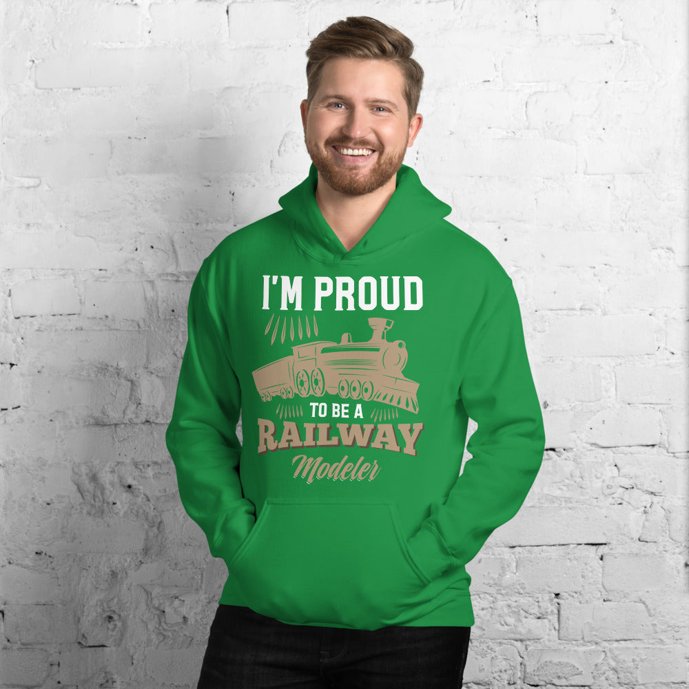Proud Railway Modeler Pullover Unisex Hoodie - Broken Knuckle Apparel