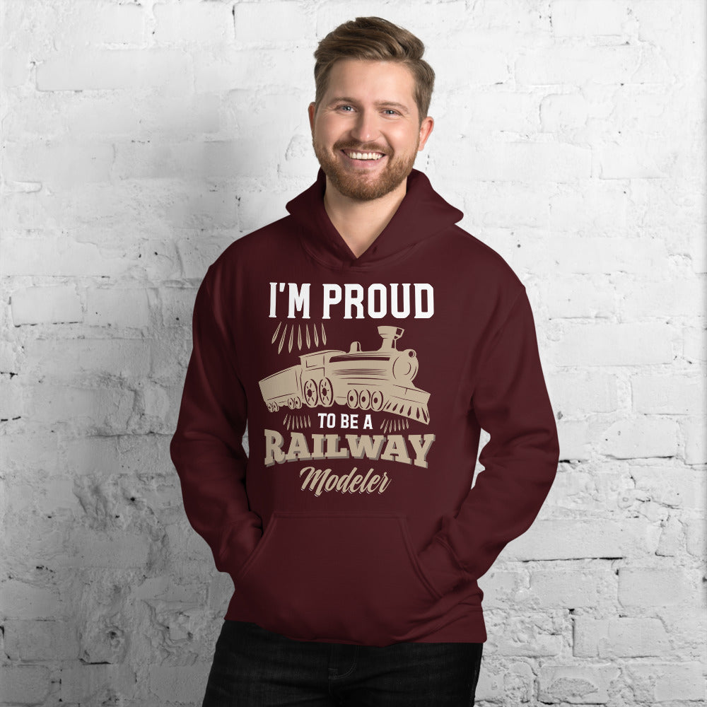 Proud Railway Modeler Pullover Unisex Hoodie - Broken Knuckle Apparel