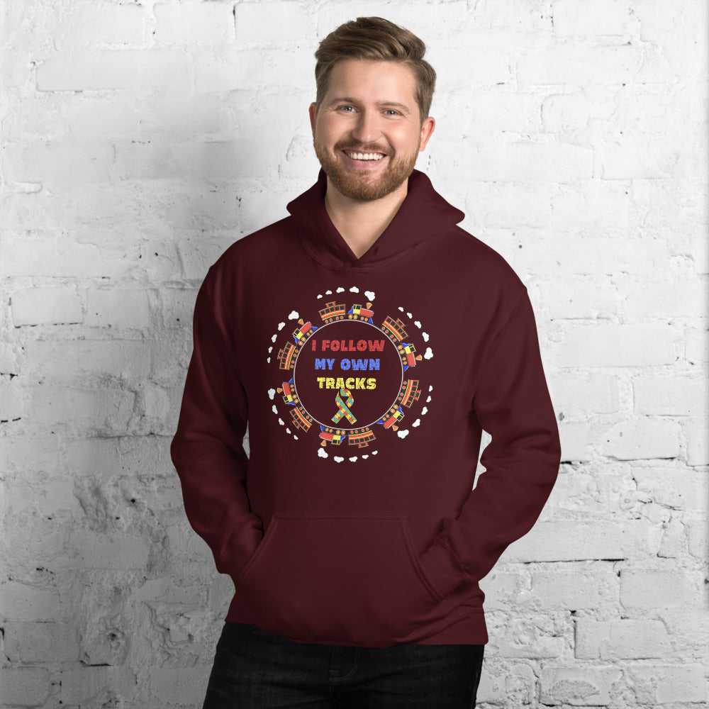 I Follow My Own Tracks Autism Awareness Pullover Unisex Hoodie - Broken Knuckle Apparel