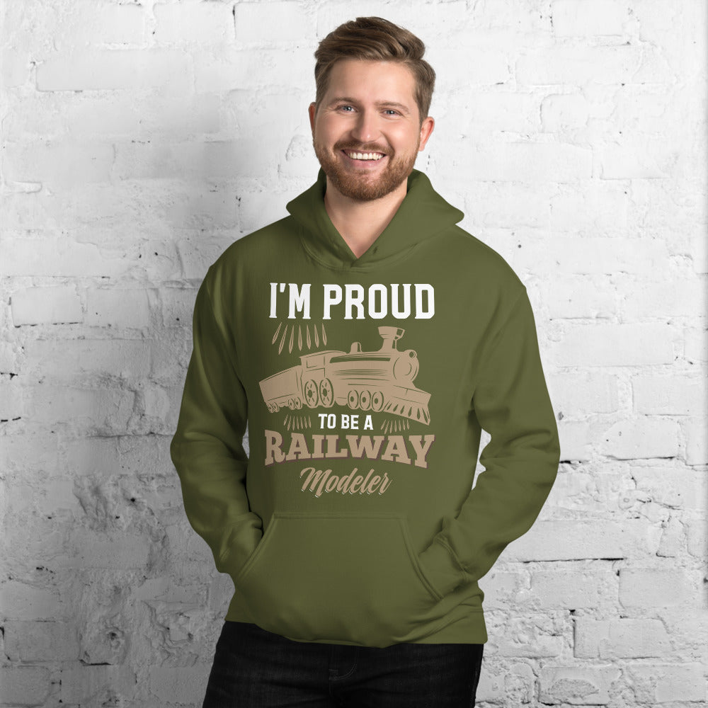 Proud Railway Modeler Pullover Unisex Hoodie - Broken Knuckle Apparel